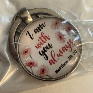 I‎ Am With You Always Keychain Floral Matthew 28:20 Religious